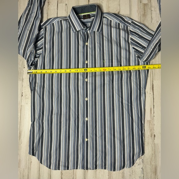 Tailorbyrd Mens Dress Shirt XL Flip Cuff Long Sleeve Black/white Button Up - Picture 6 of 14